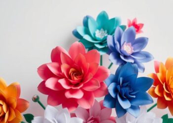 Bunte Papierblumen basteln