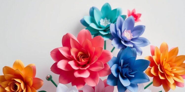 Bunte Papierblumen basteln