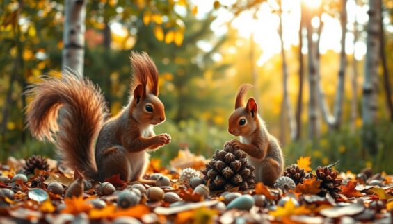 Eichhörnchen basteln mit Naturmaterialien