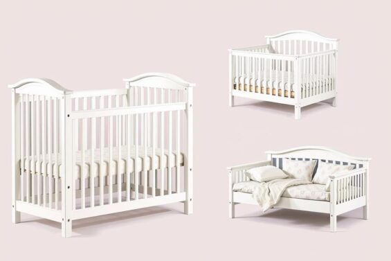 Mitwachsendes Gitterbett mit abnehmbaren Gitterseiten und Umbaumöglichkeiten Mitwachsendes Gitterbett mit abnehmbaren Gitterseiten und Umbaumöglichkeiten