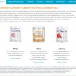 Althéra, Alfaré und Alfamino sind drei Spezialprodukte von Nestlé Health Science, die speziell für Säuglinge mit Kuhmilcheiweißallerige (KMPA) in verschiedenen Kombinationen / Ausprägungen entwickelt wurden (Screenshot https://www.nestlehealthscience.de/gesundheitsmanagement/nahrungsmittelallergien/kuhmilchallergie am 25.04.2017)