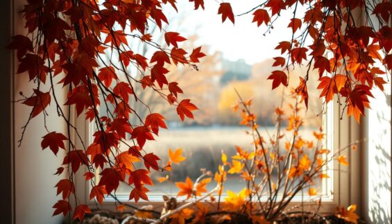 bastelideen herbst fenster