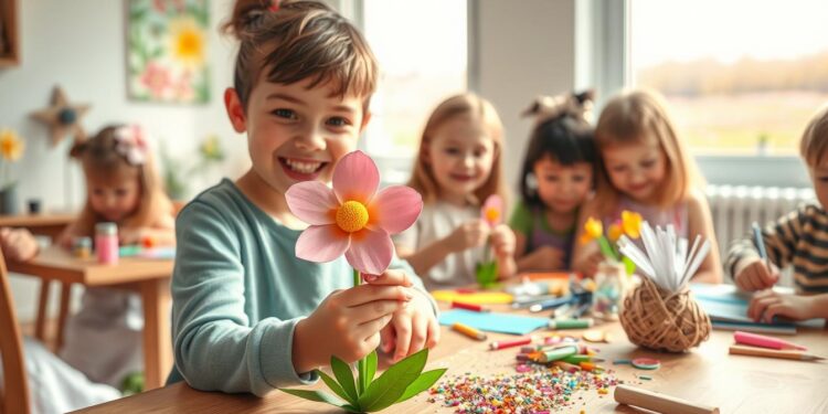 basteln frühling kinder 3 jahre