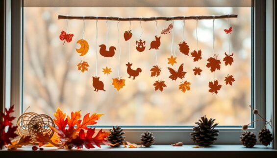 fensterdeko herbst basteln