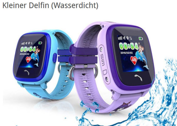 GPS Tracker Kinderuhr: Vidimensio Kleiner Delfin (wasserdicht)