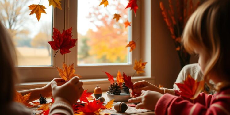herbst basteln kinder fenster